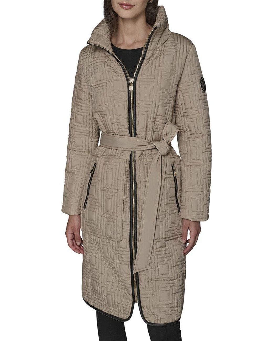 Karl Lagerfeld Brown Quilted Coat