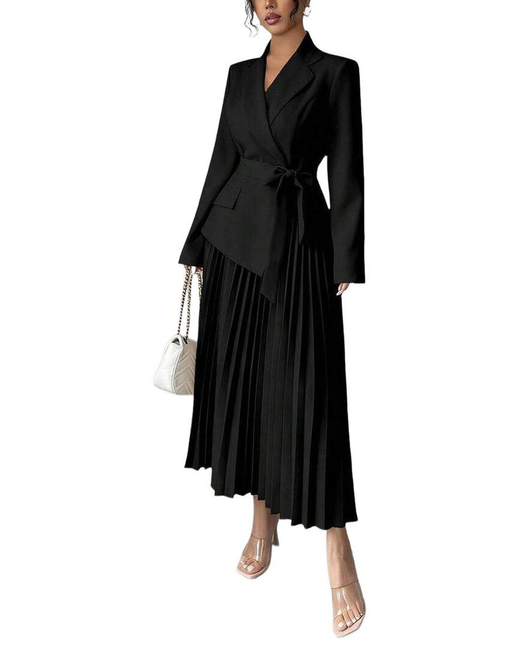 XIRELLI Black Solid Maxi Dress