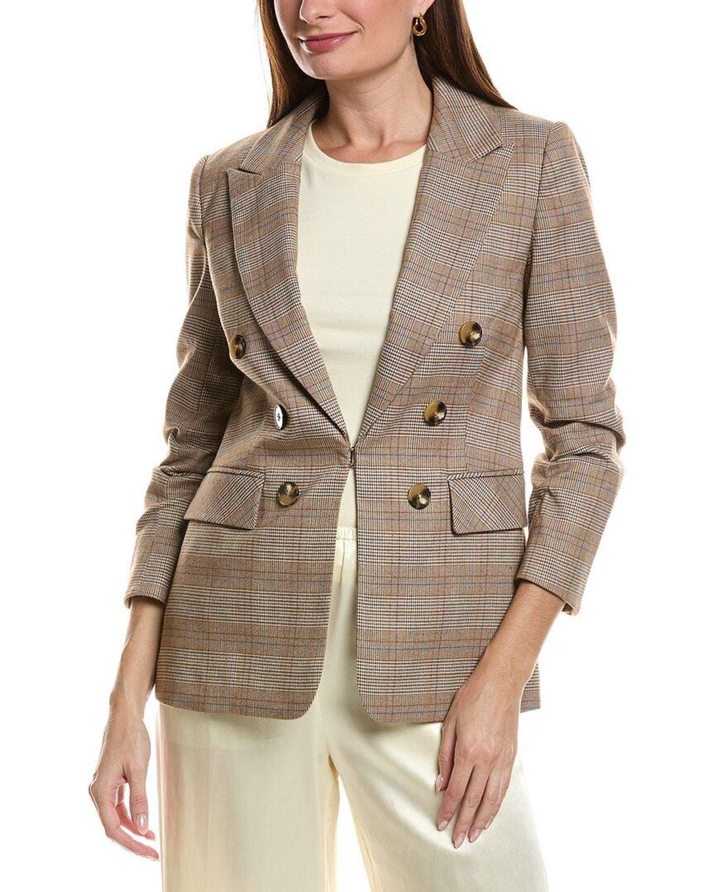 tyler boe Natural Blair Buckingham Plaid Jacket