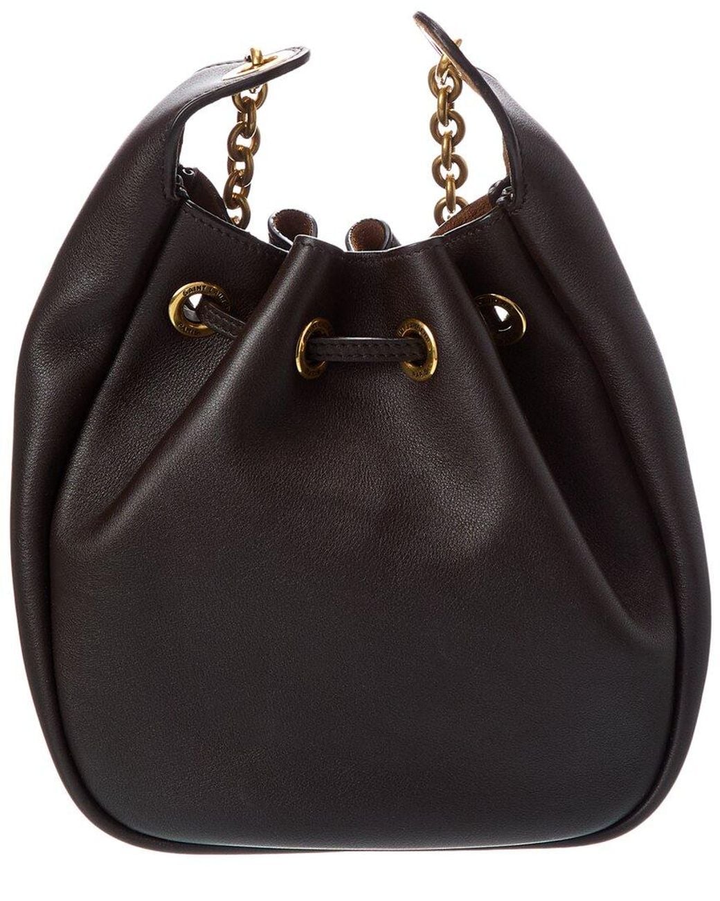 Saint Laurent Black Paris Drawstring Leather Bucket Bag