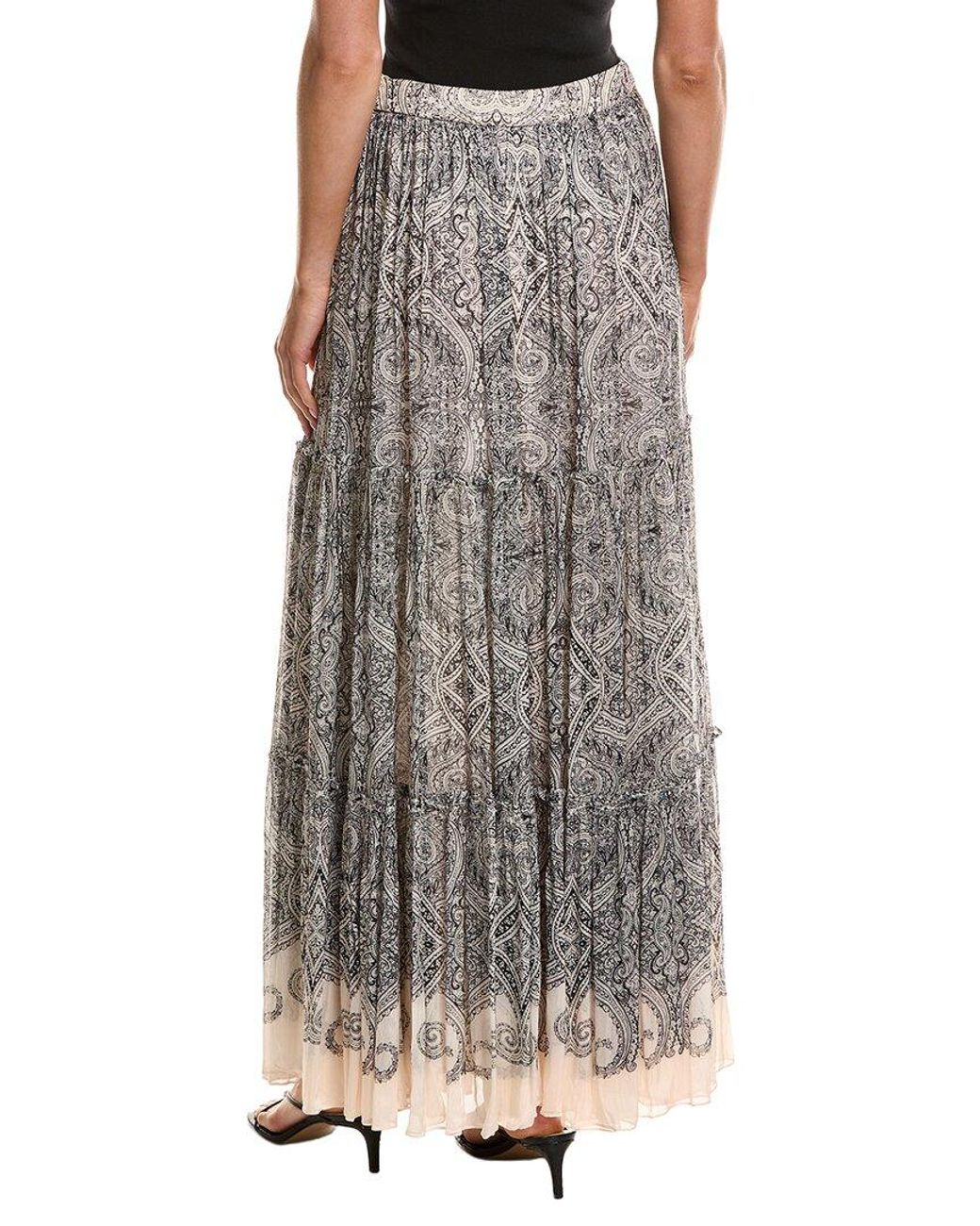 Hemant & Nandita White Tiered Maxi Skirt