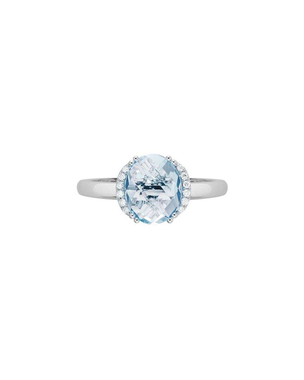 Diamond Select Cuts Blue 14K Diamond .06 Ct. & 2.20 Ct. Aquamarine Ring