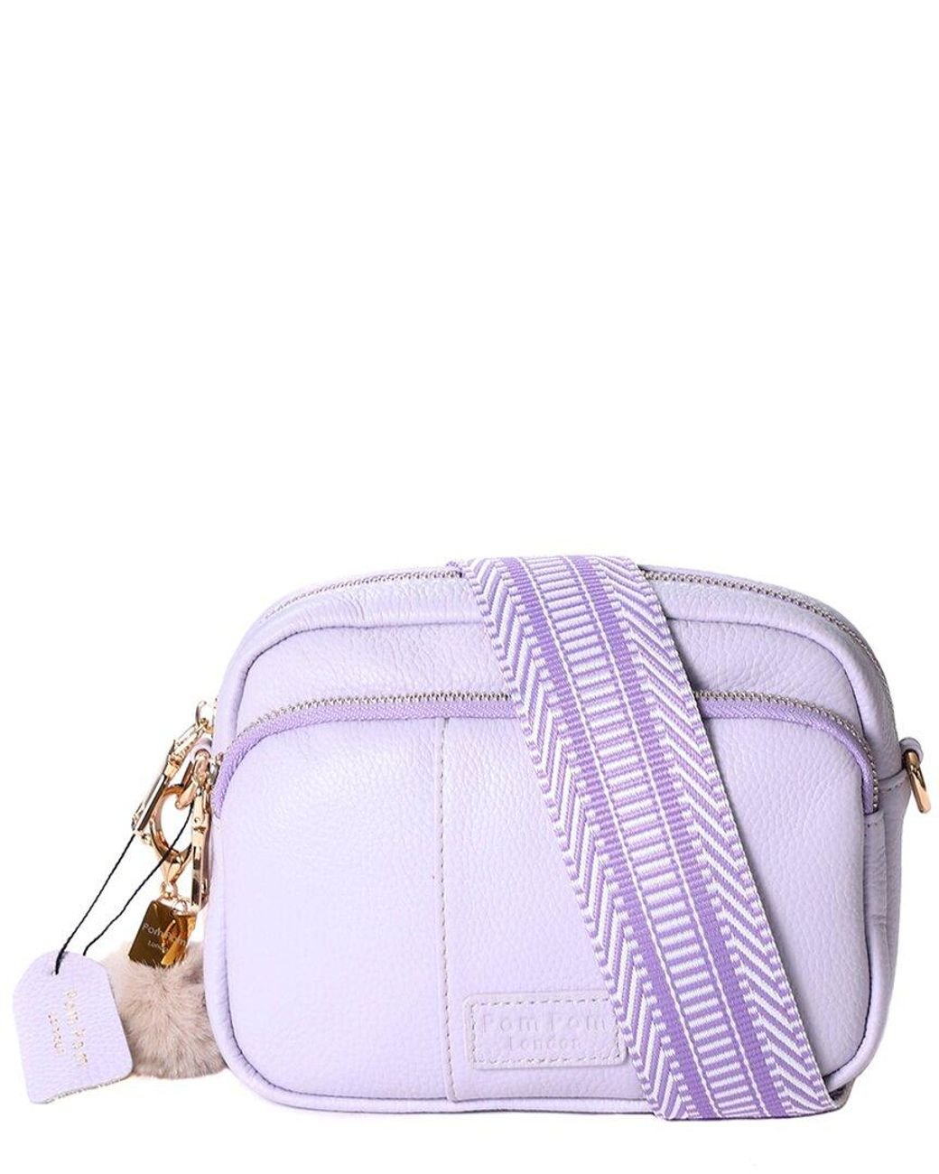 Pom Pom London Mayfair Leather Crossbody in Purple Lyst UK