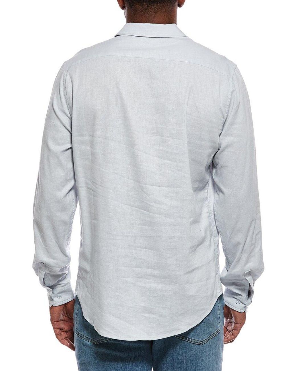 Onia Gray Stretch Linen-Blend Shirt for men