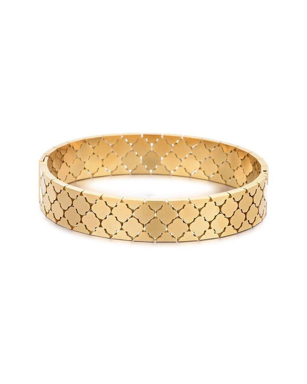 Adornia Metallic 18K Plated Stainless Steel Tarnish-Resistant Clover Bangle Bracelet