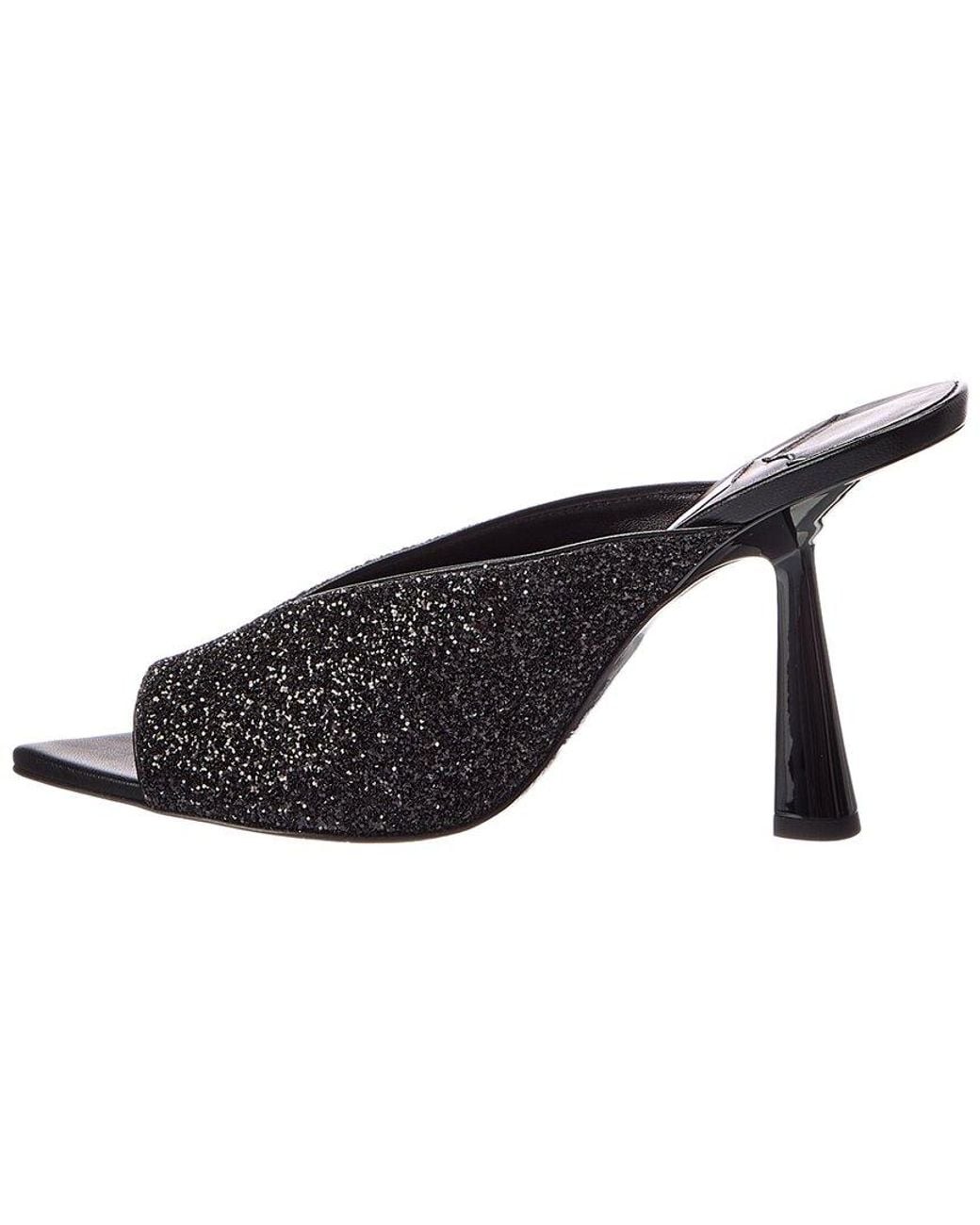 Jimmy Choo Black Maryanne 100 Glitter Sandal