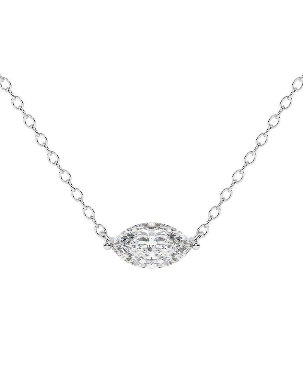 Lab Grown Diamonds Metallic 14K 0.50 Ct. Tw. Lab-Grown Diamond Necklace