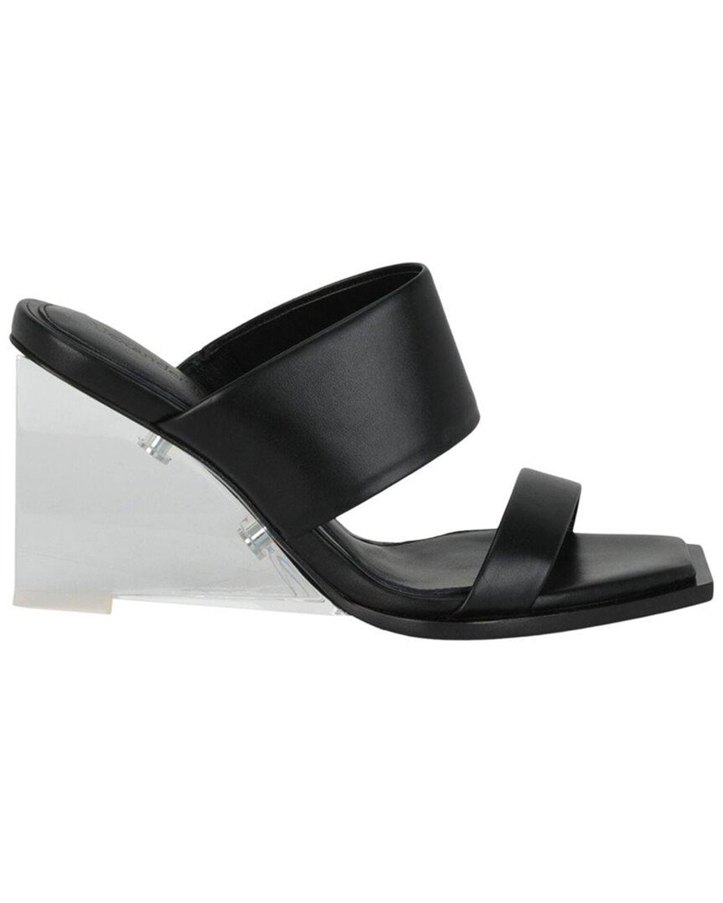 McQueen Black Shard Leather Sandal