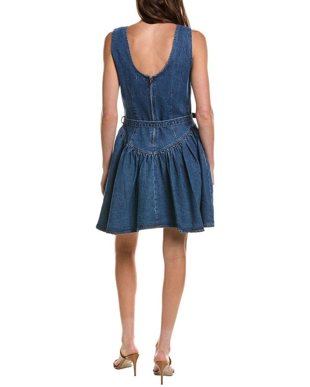 Avec Les Filles Blue Flounce Dress