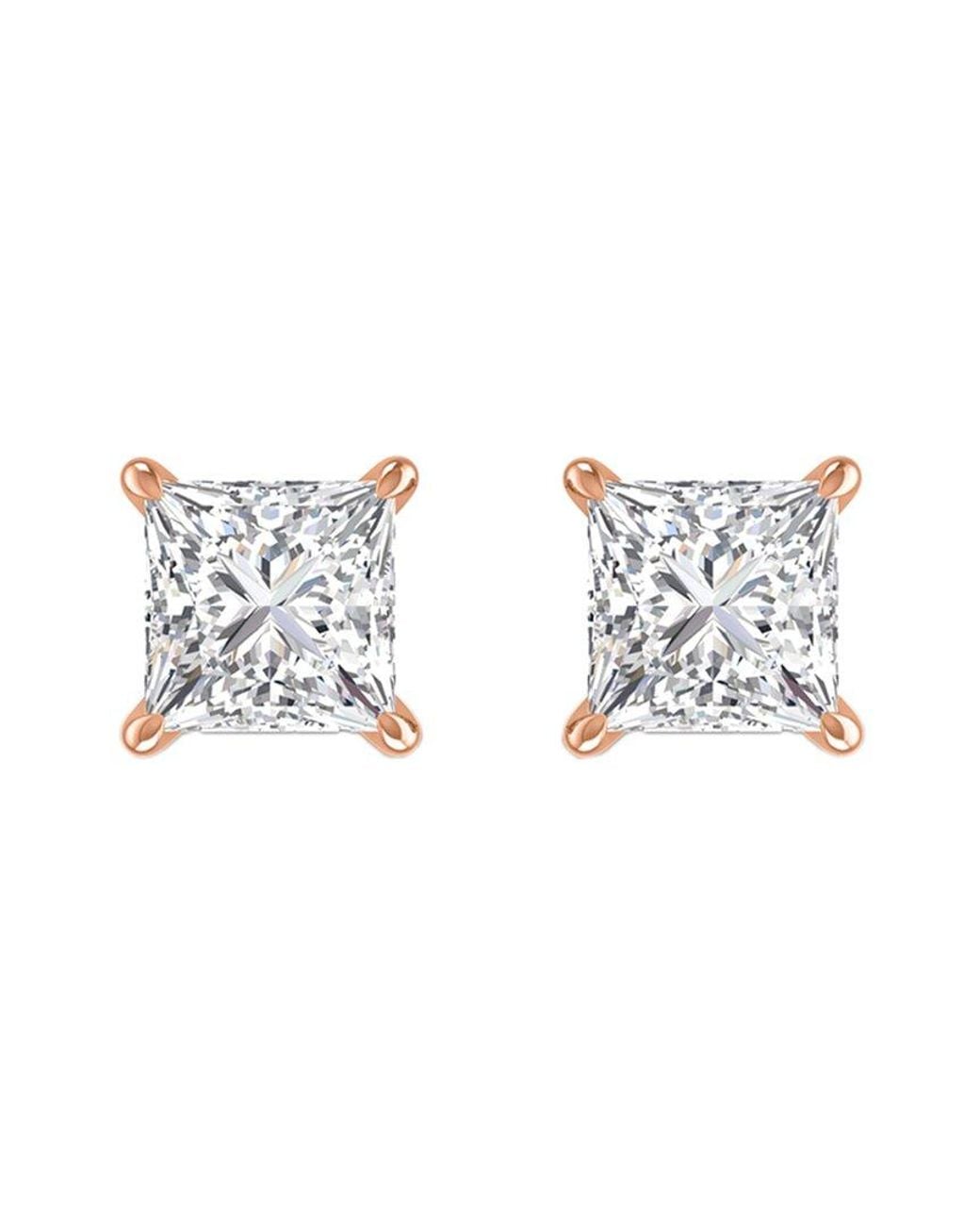 Diamond Select Cuts Metallic 14k Rose Gold 1.50 Ct. Tw. Diamond Studs