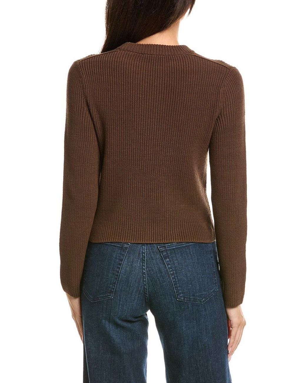 Vince Brown Drop Shoulder Crewneck Top