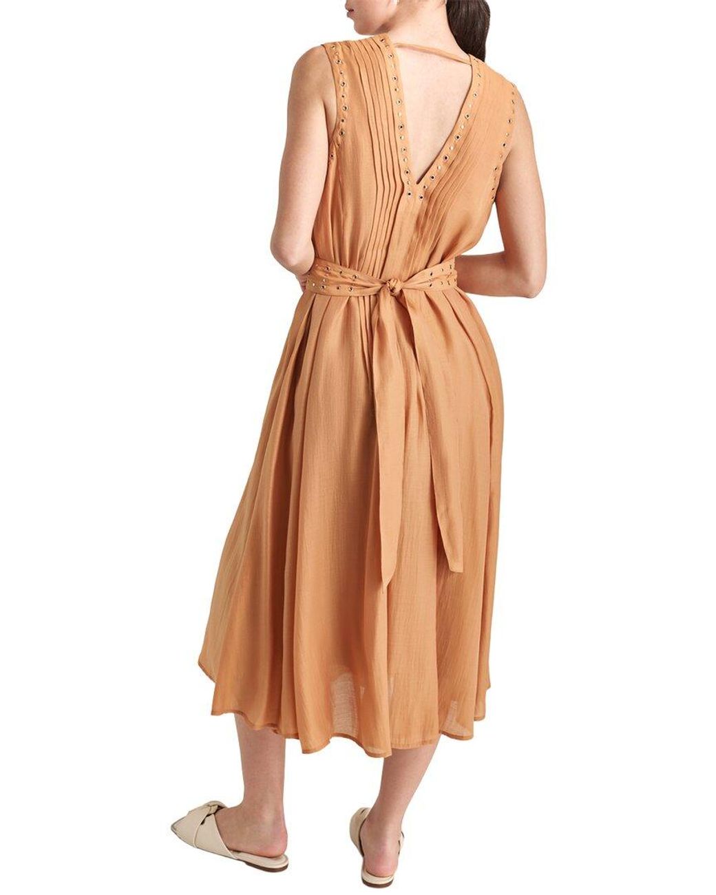 DKNY Multicolor V-Neck Belt Dress
