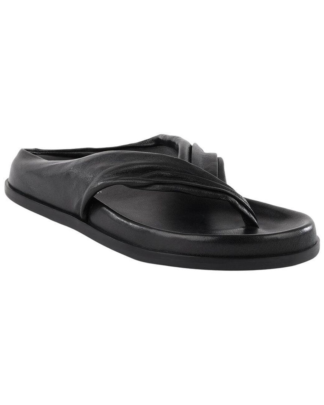 Seychelles Black Draped Leather Sandal