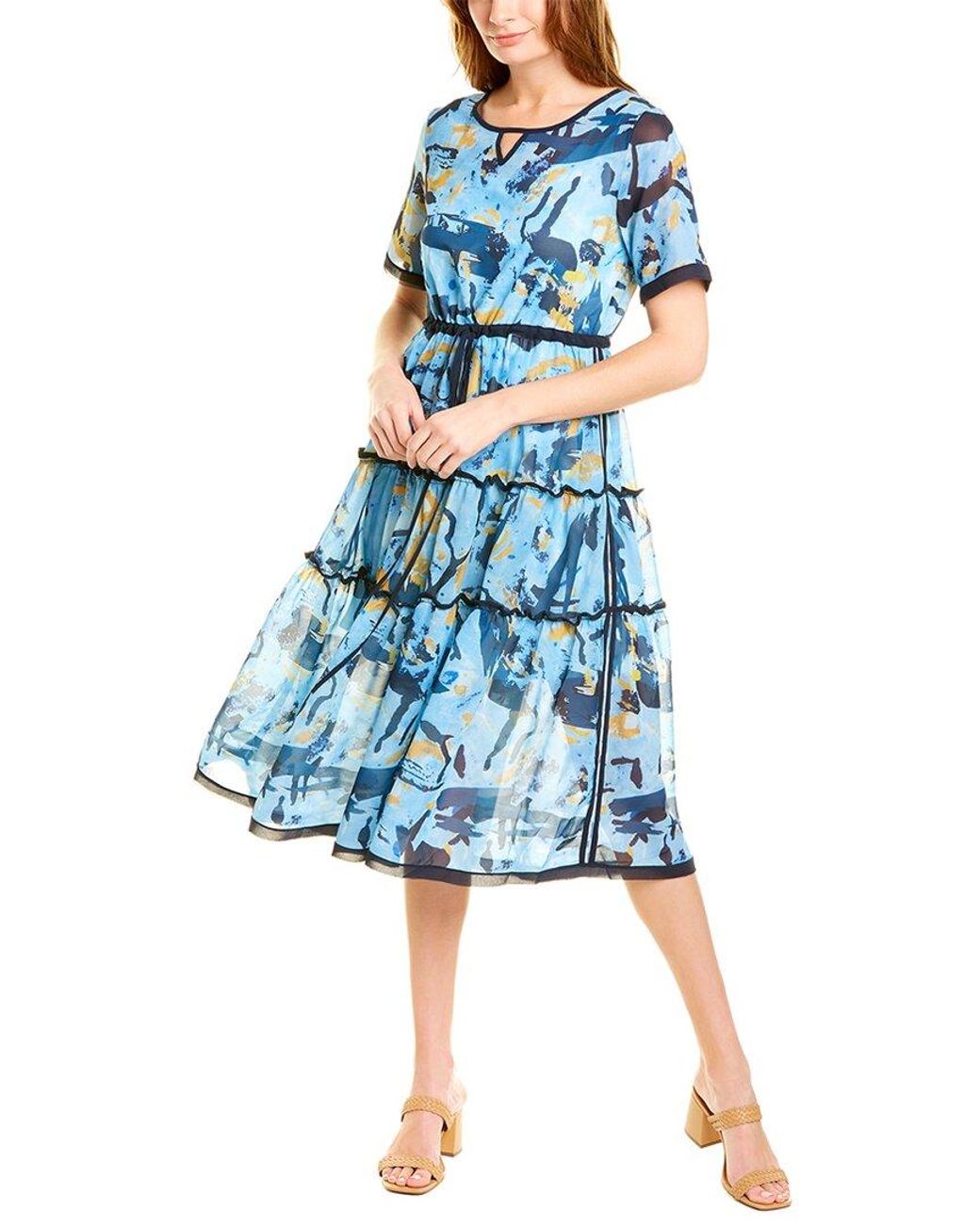 Gabby Isabella Midi Dress in Blue | Lyst