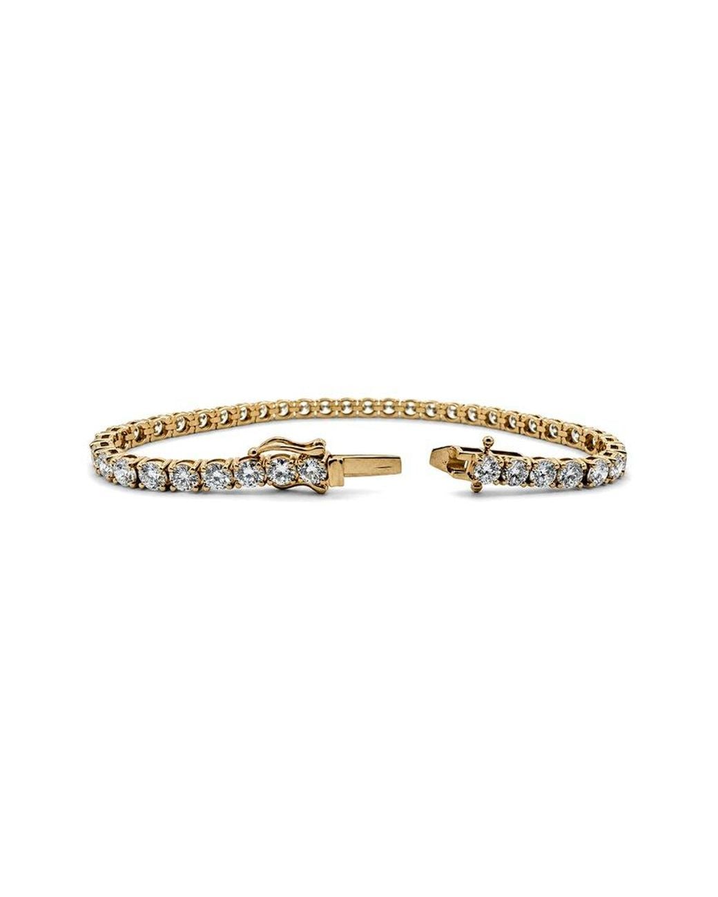 Prince Diamond & Jewelry Metallic 14K 10.00 Ct. Tw. Lab-Grown Diamond Tennis Bracelet