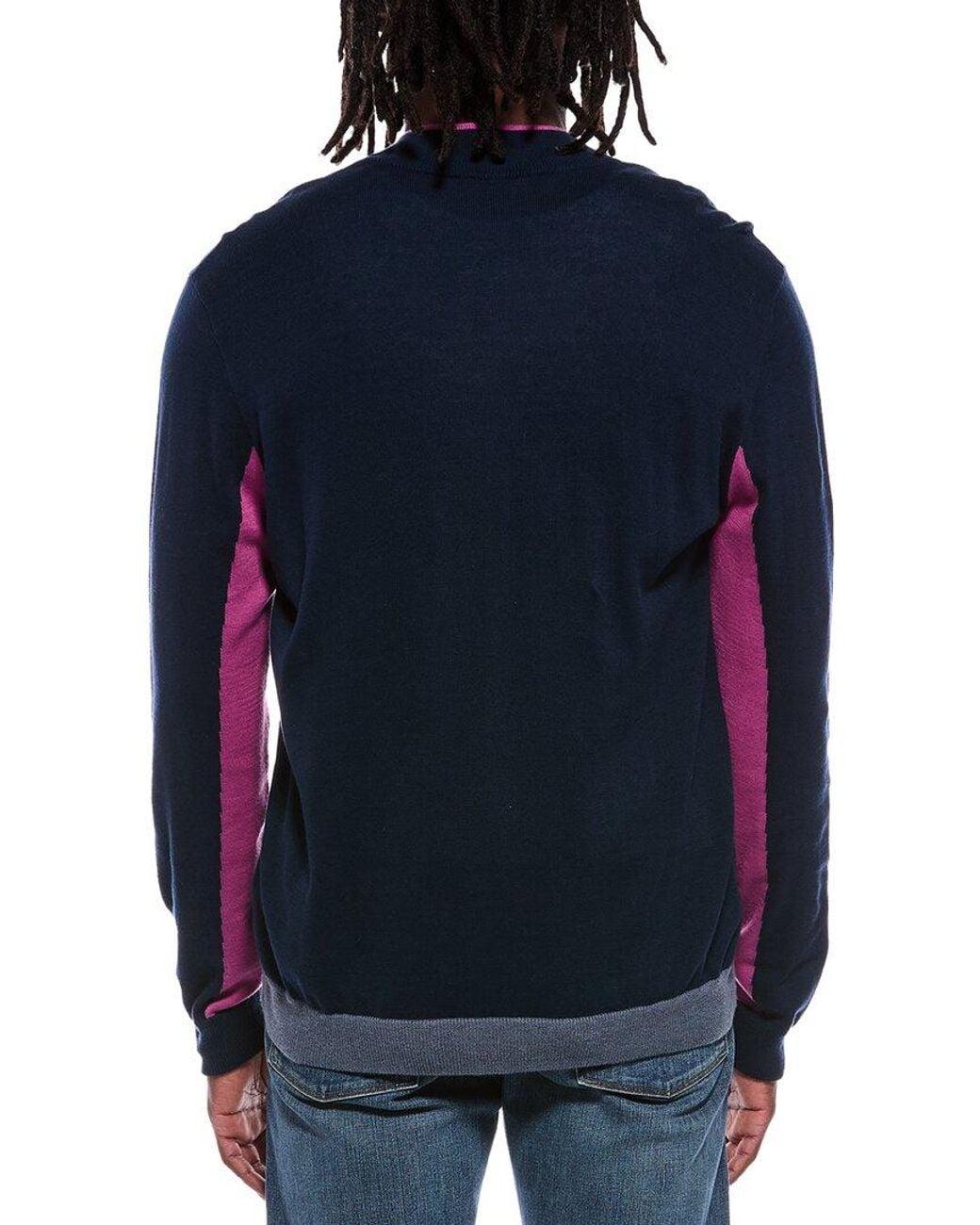 Autumn Cashmere Blue Sleeve Stripe Cashmere-Blend Jacket for men