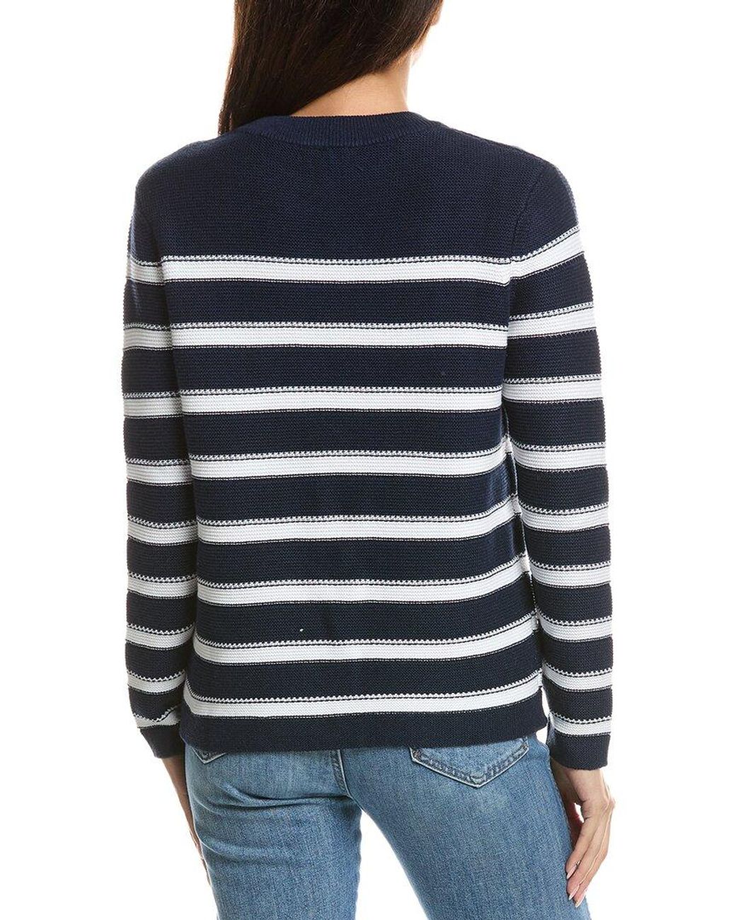 Forte Blue Stripe Crewneck Sweater