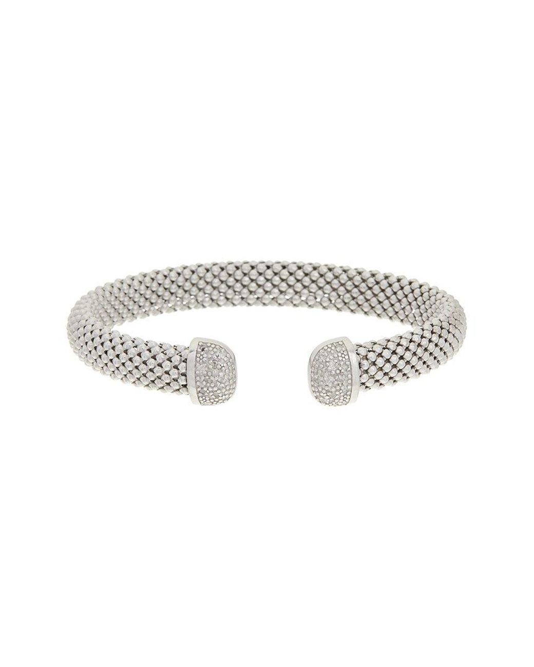 Meshmerise White 18K Over 0.20 Ct. Tw. Diamond Bangle Bracelet