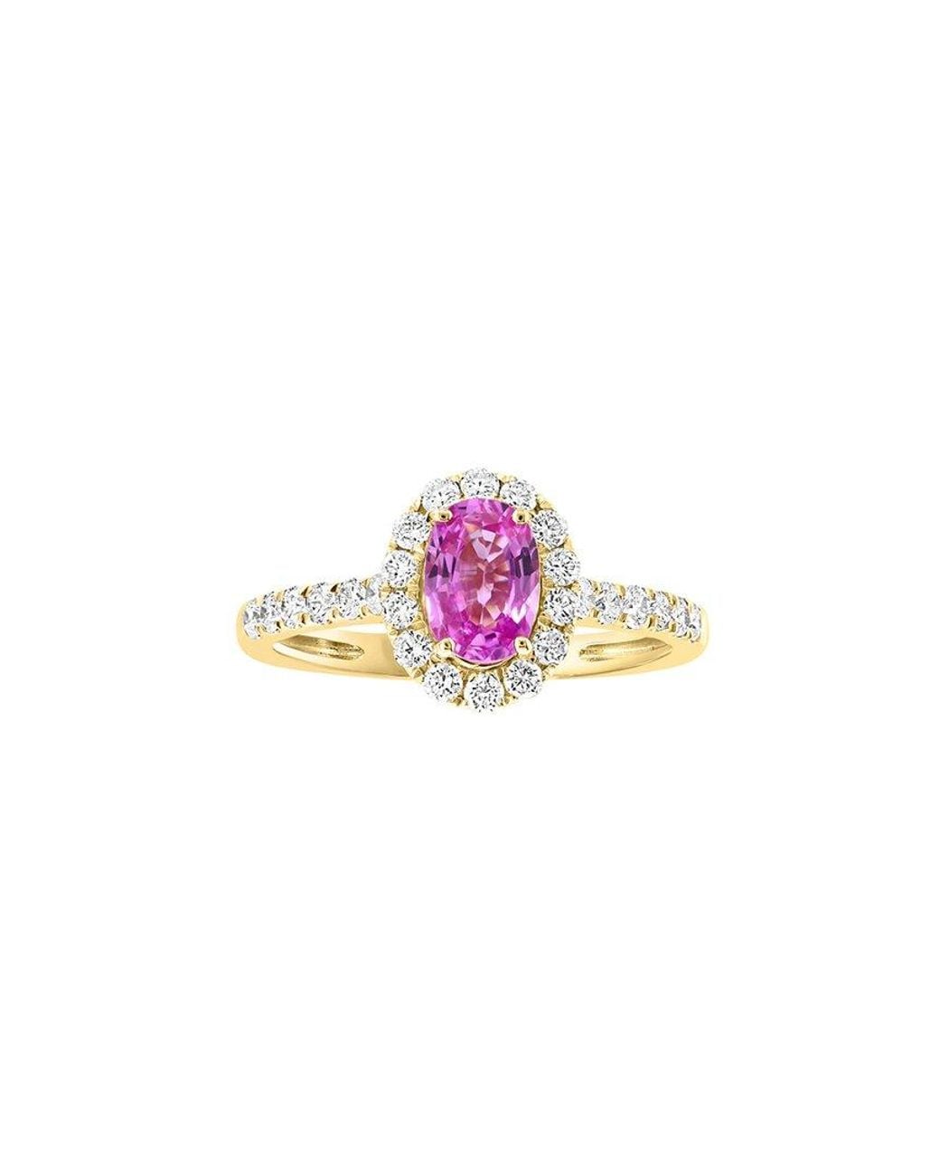 Effy Fine Jewelry Pink 14K 1.48 Ct. Tw. Diamond & Sapphire Ring