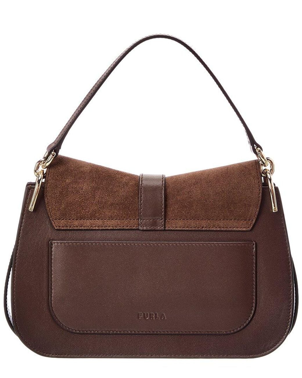 Furla Brown Flow Medium Leather Top Handle