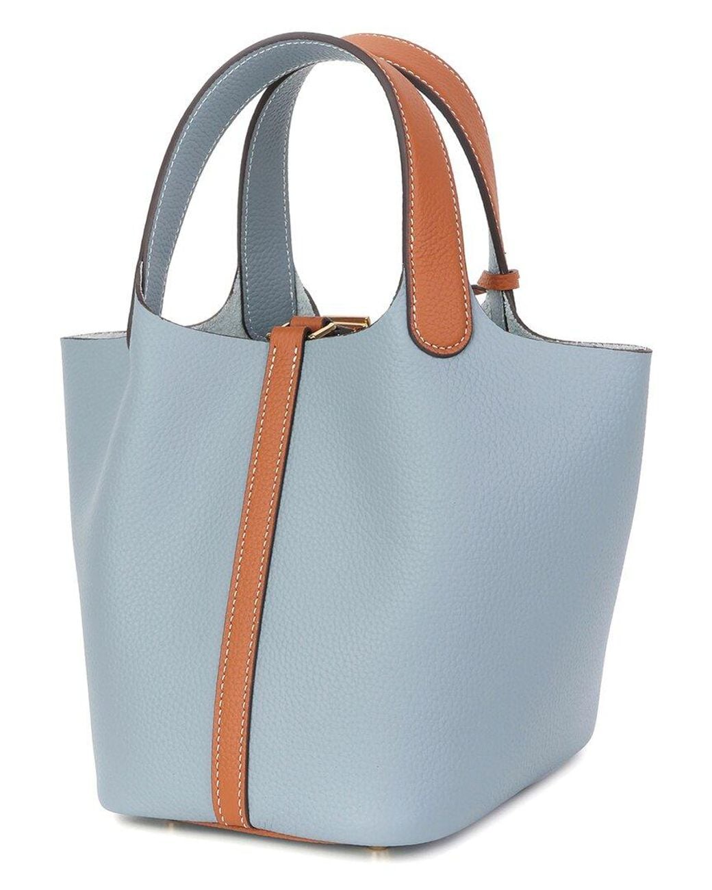Tiffany & Fred Paris Blue Elegant Pebbled Leather Mini Satchel