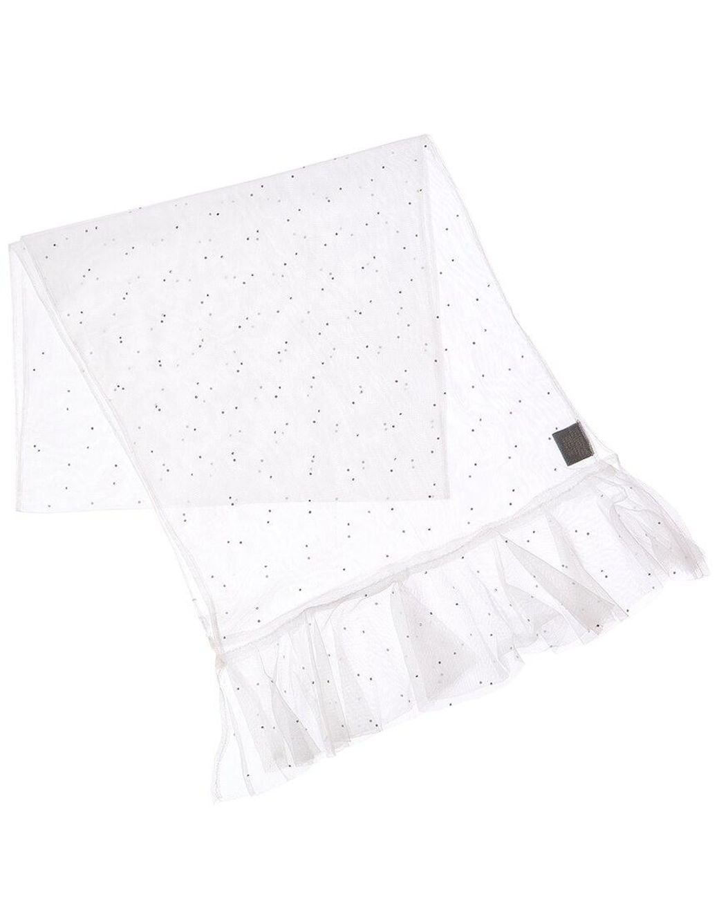 Saachi White Glamazon Sheer Crystal Scarf