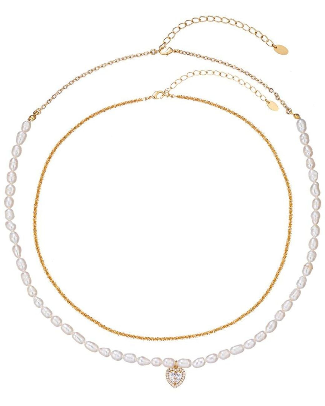 Eye Candy LA Natural Hazel Double Strand Heart Necklace