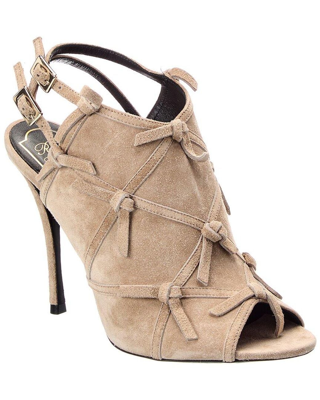 Roger Vivier Natural Suede Sandal