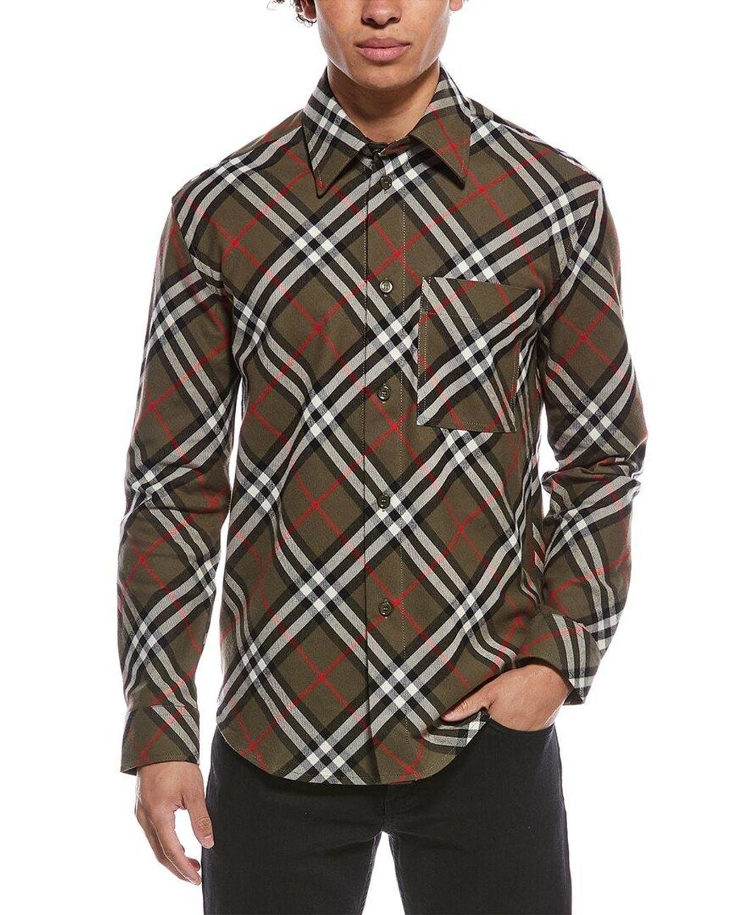 Burberry Gray Check Shirt for men