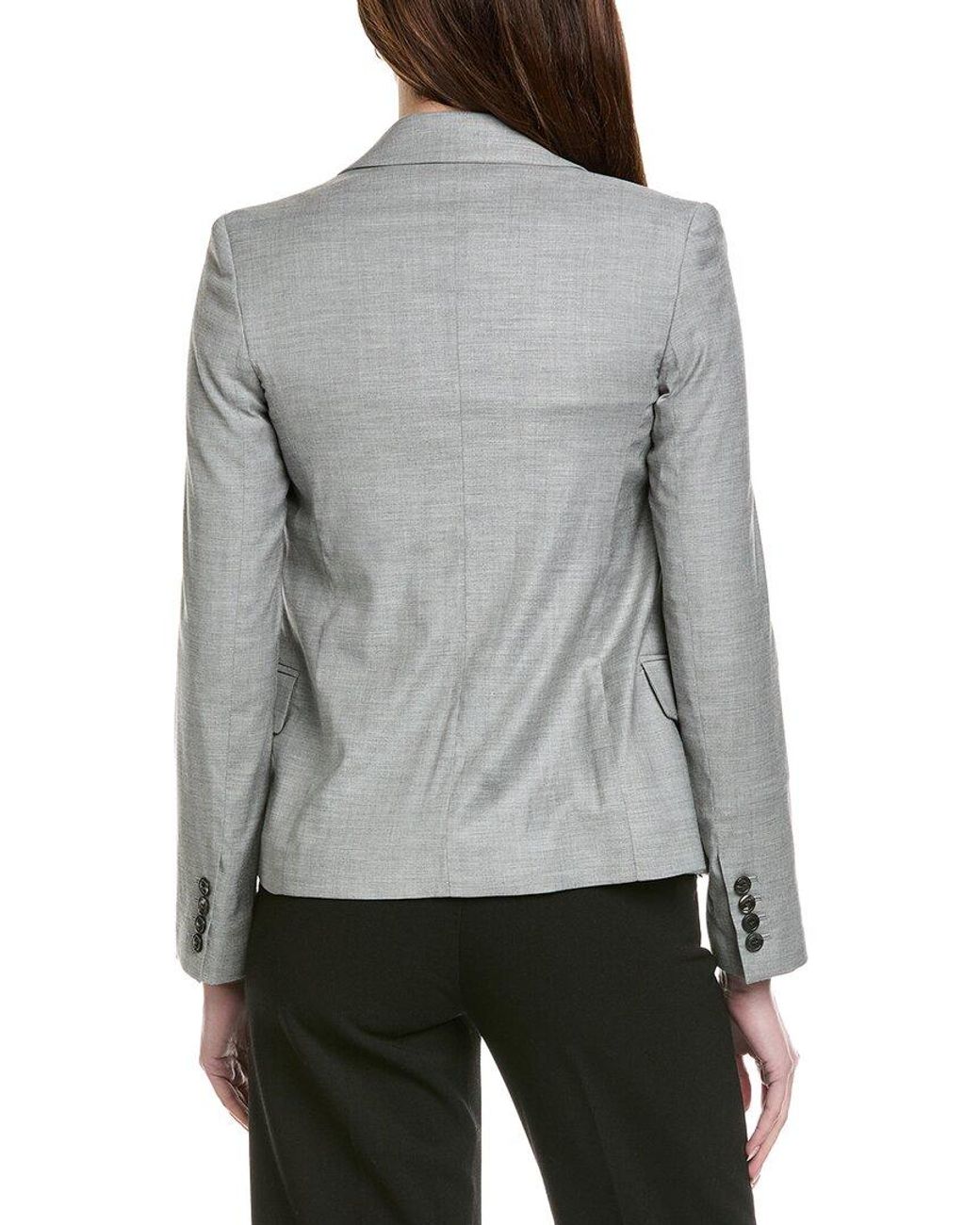 Eleventy Gray Double-breasted Wool-blend Blazer