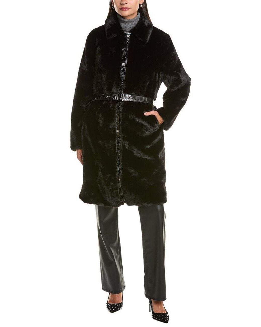 La Fiorentina Black Belted Coat