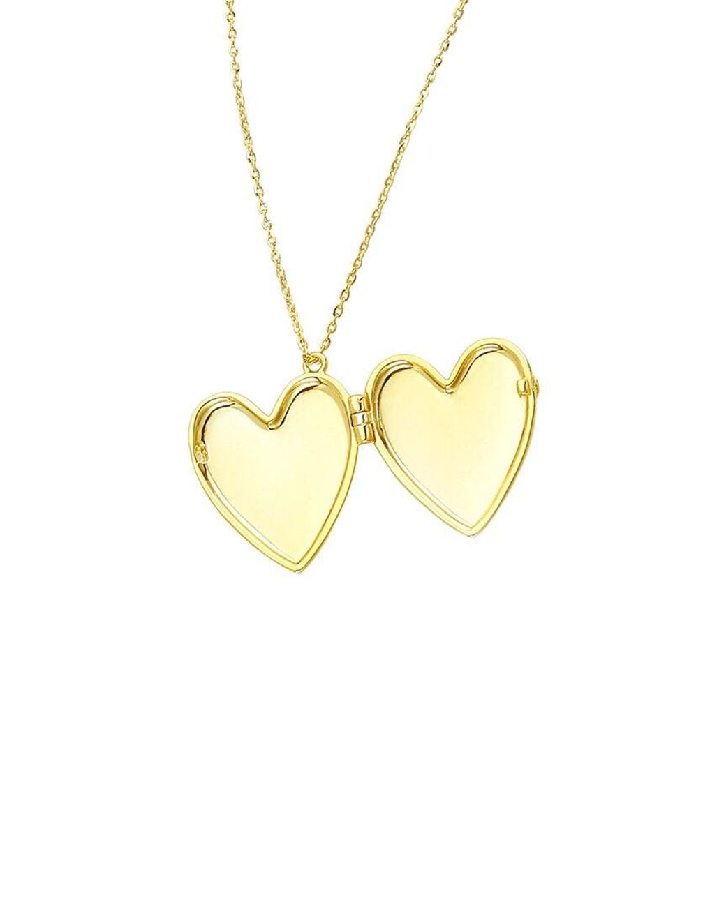 Adornia Metallic 14k Plated Heart Locket Necklace