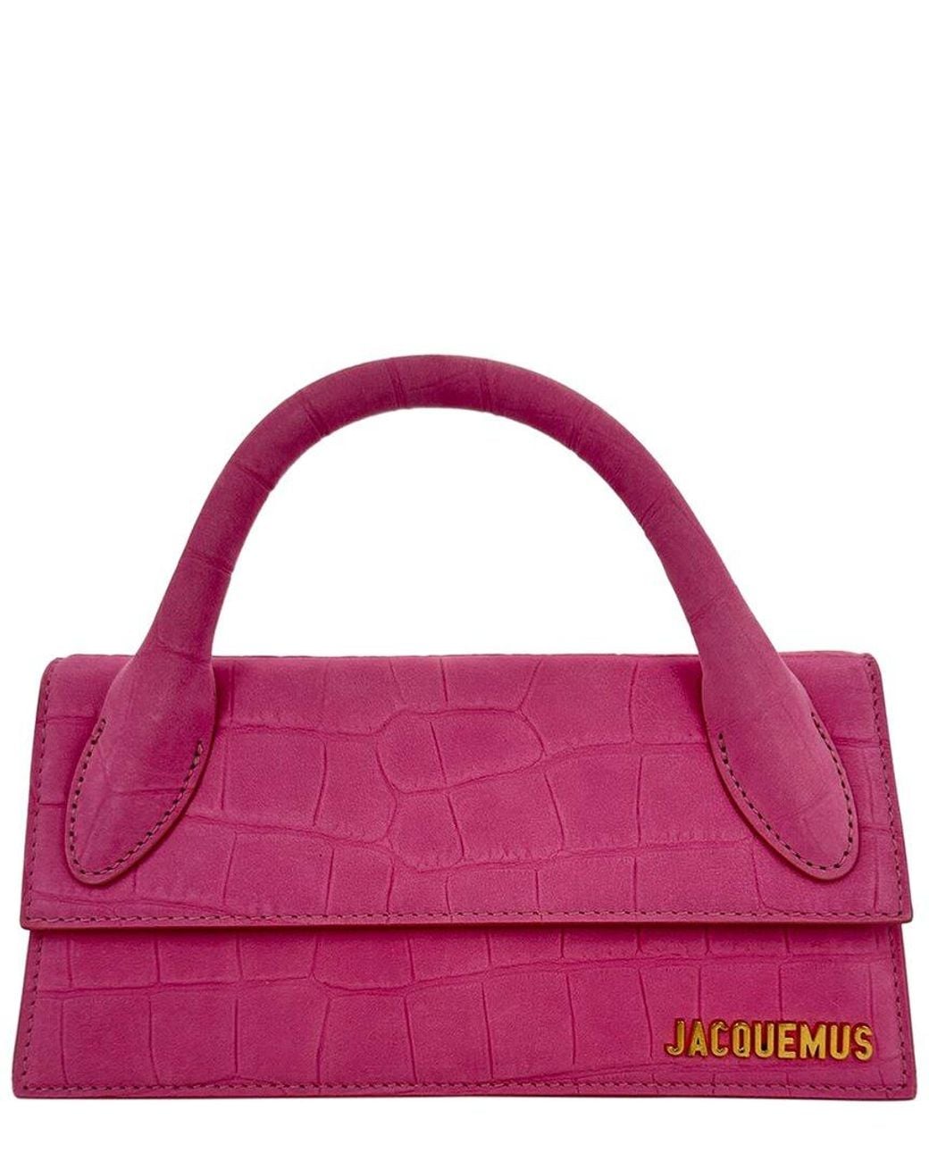 Jacquemus Purple Abstract Leather Le Chiquito Long Top-Handle Bag (Authentic Pre- Loved)