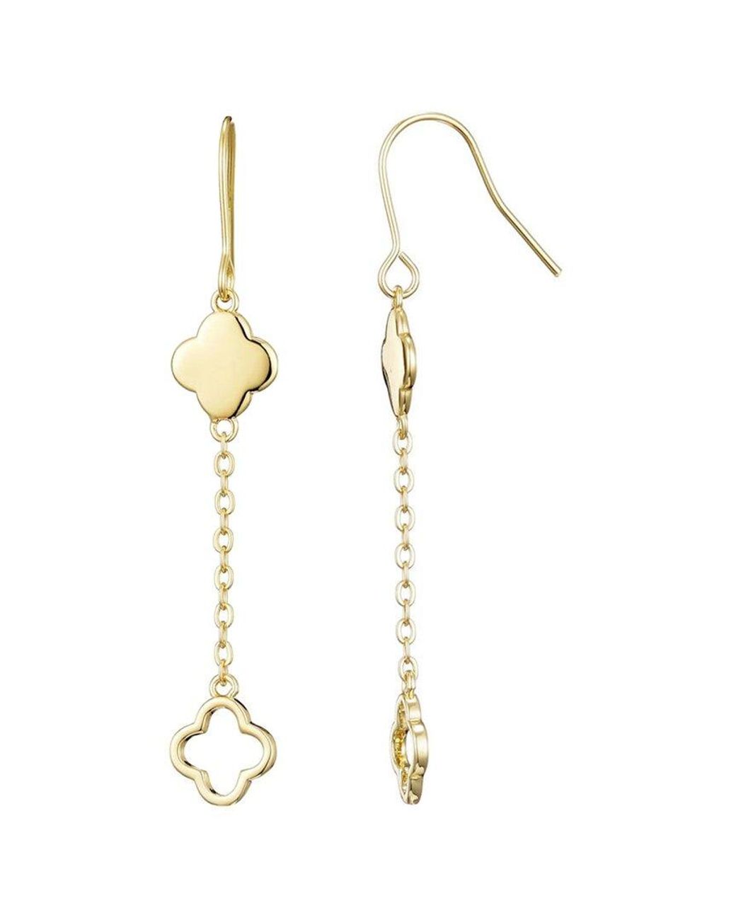 Adornia Metallic 14K Plated Clover Drop Earrings