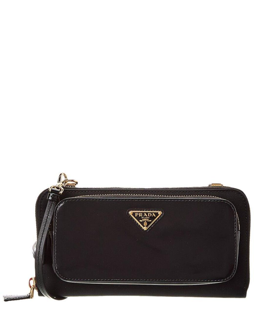 Prada Black Re-Nylon & Brushed Leather Shoulder Bag (Authentic Pre-Loved)
