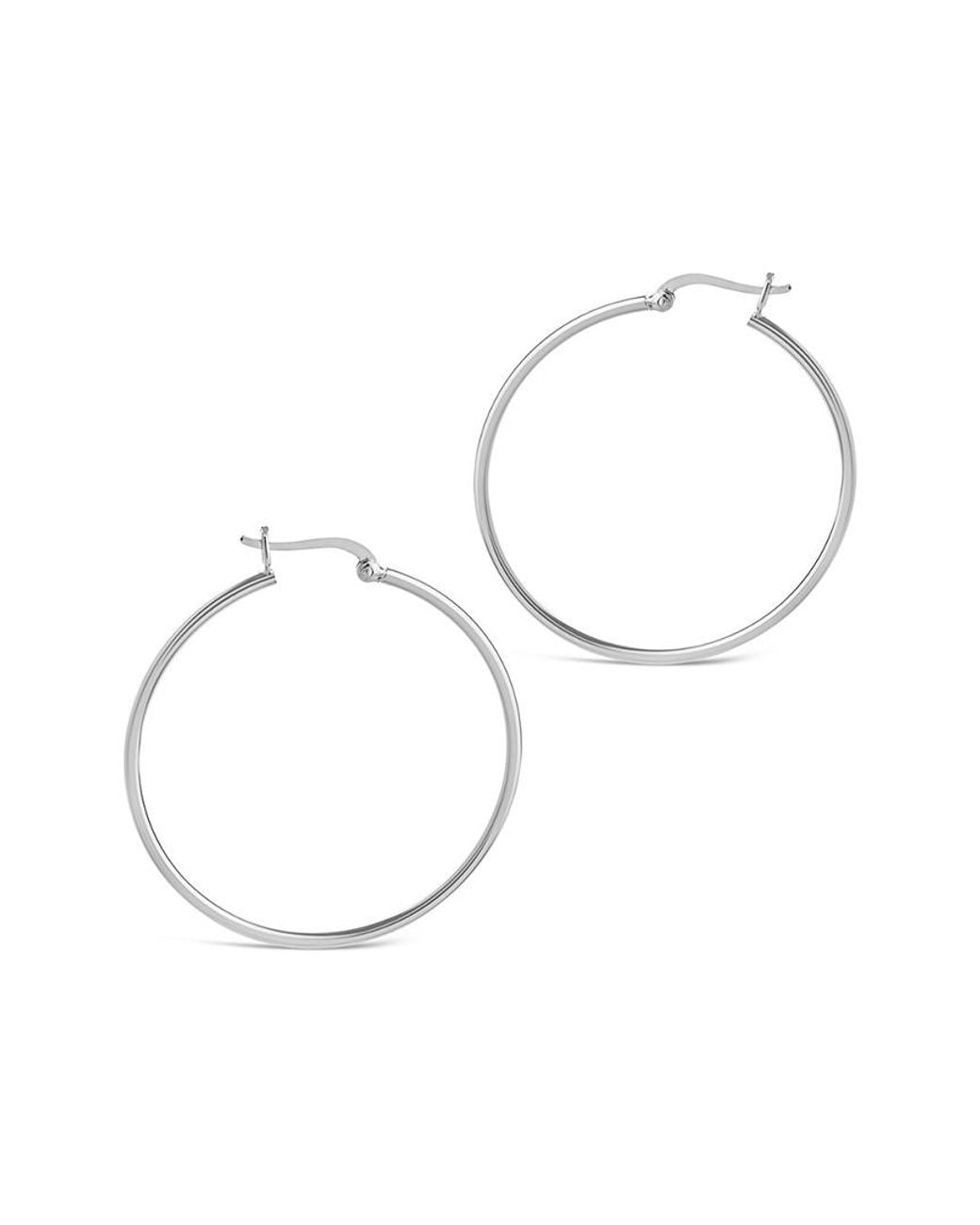 Sterling Forever White Silver Hoops