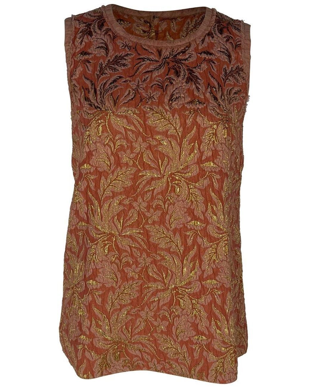 Dolce & Gabbana Brown Jacquard Blouse, Size Eu (Authentic Pre-Loved)