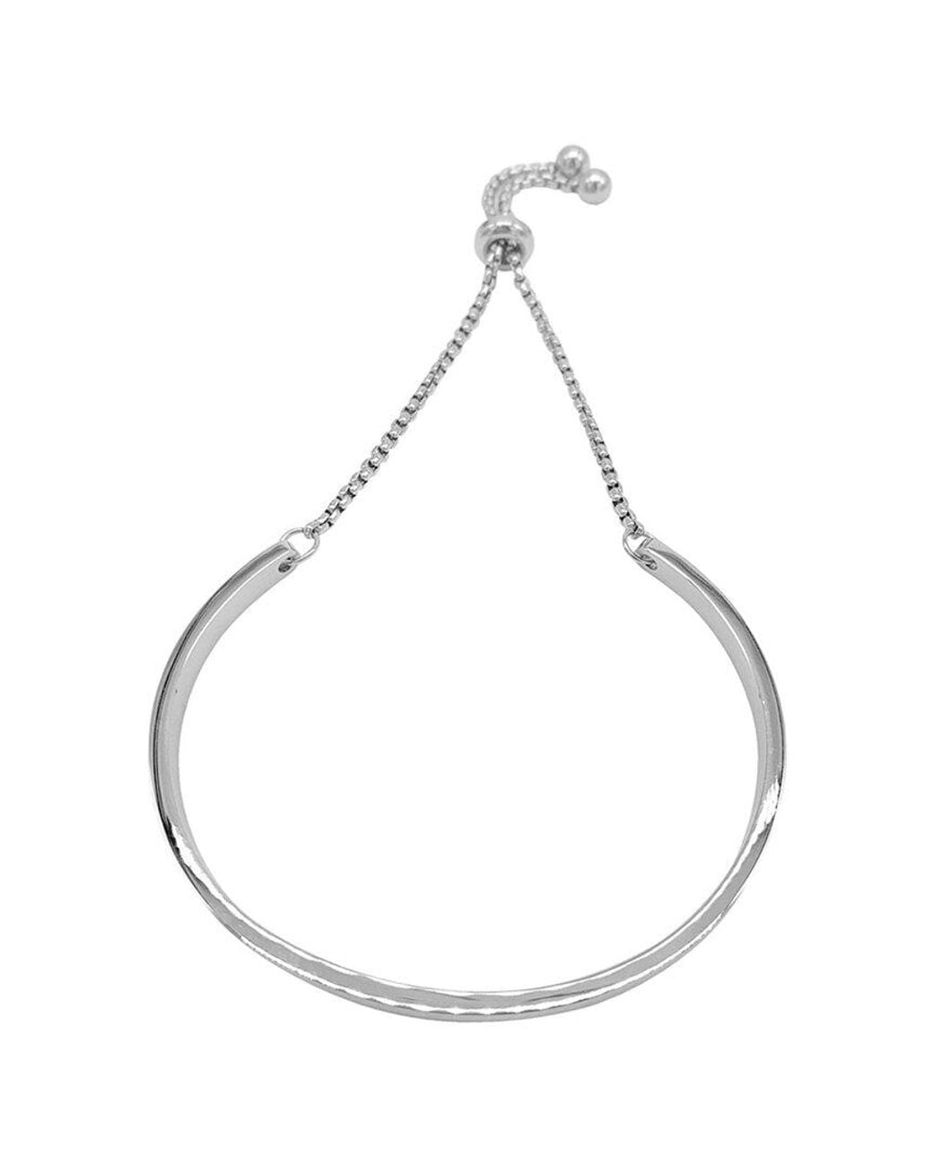 Adornia White 14k Plated Water Resistant Curved Bar Slider Bracelet