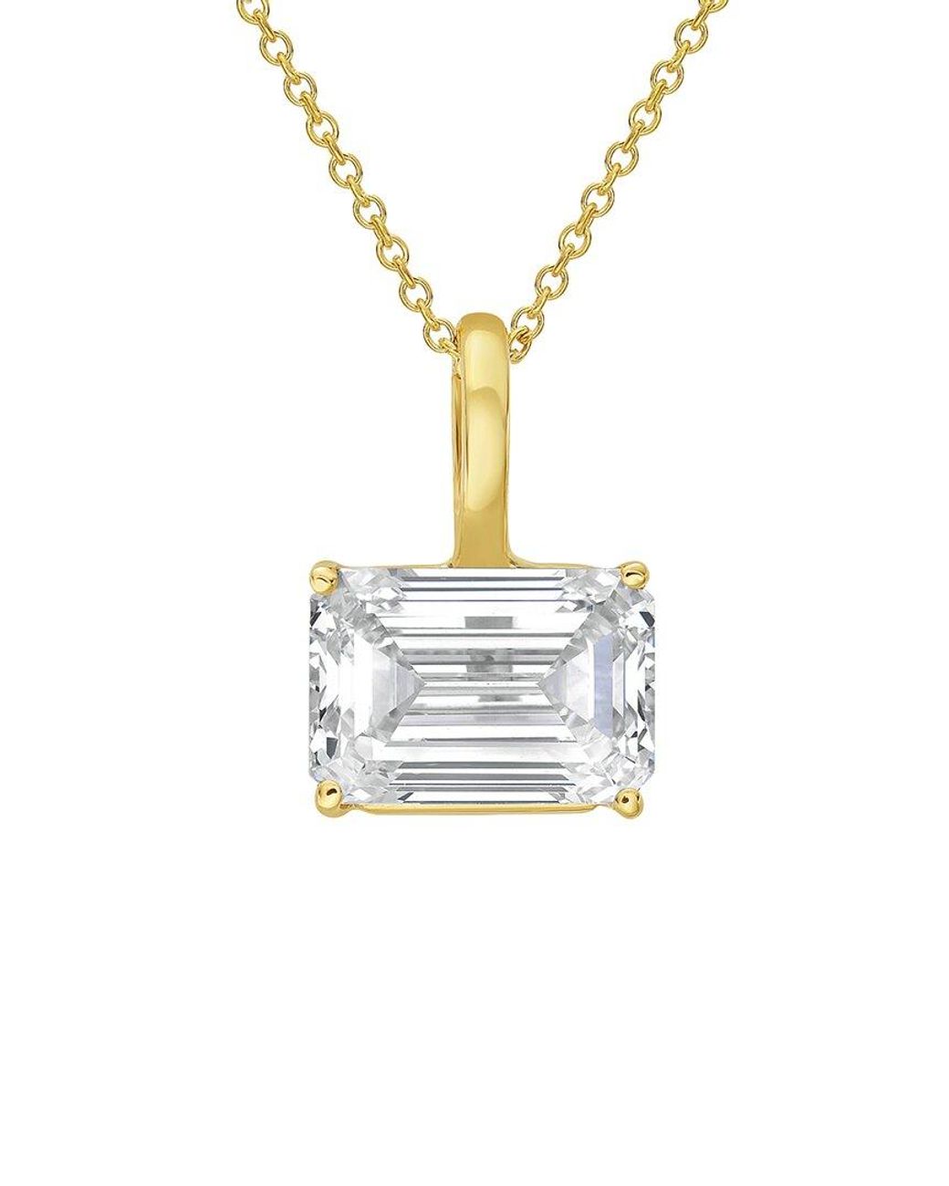 Diana M Metallic 14K 12.00 Ct. Tw. Lab-Grown Diamond Solitaire Pendant