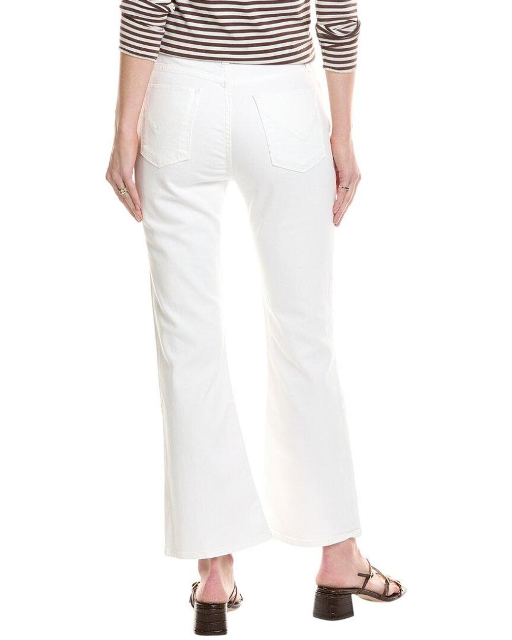 Hudson White Barbara High-Waist Bootcut Crop Jean