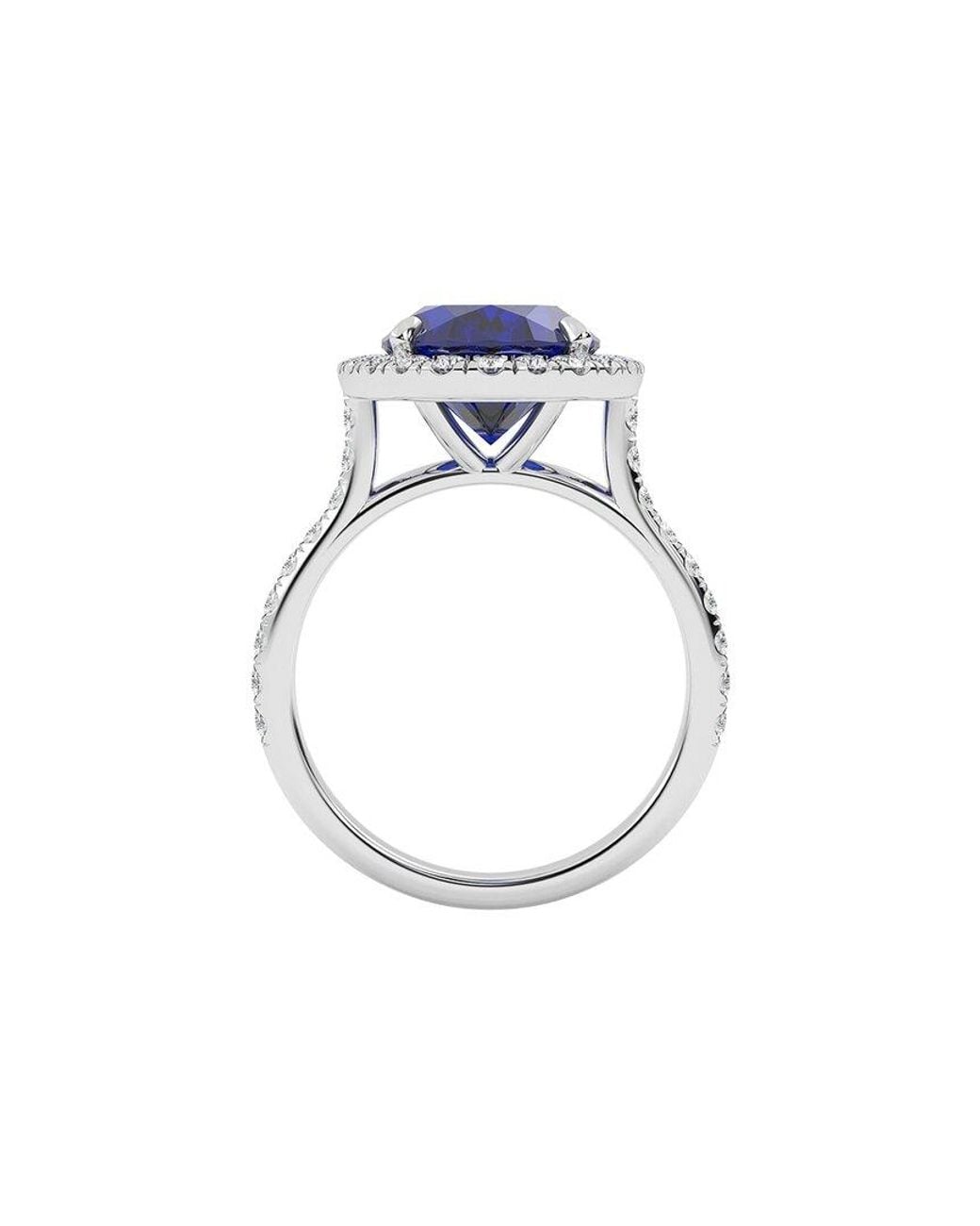 VOWE Blue 14K 7.00 Ct. Tw. Lab-Grown Diamond & Lab-Grown Sapphire Ring