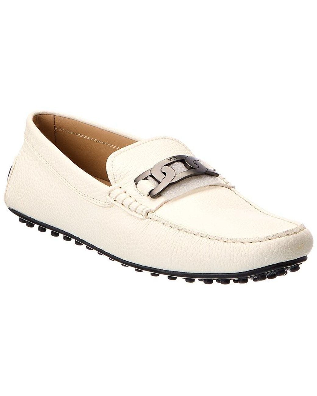 Tod's White Leather Driver for men