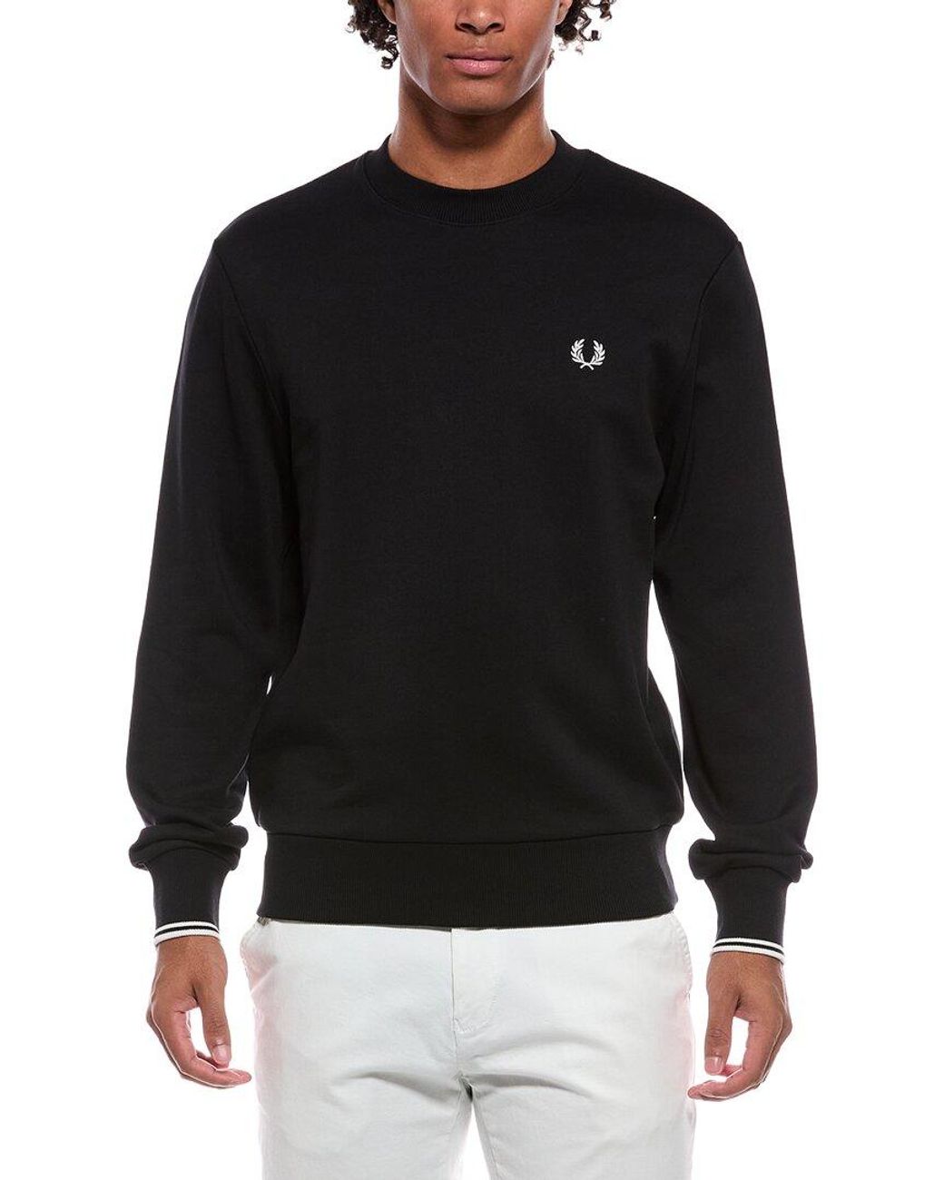 Fred Perry Black Crewneck Sweatshirt for men