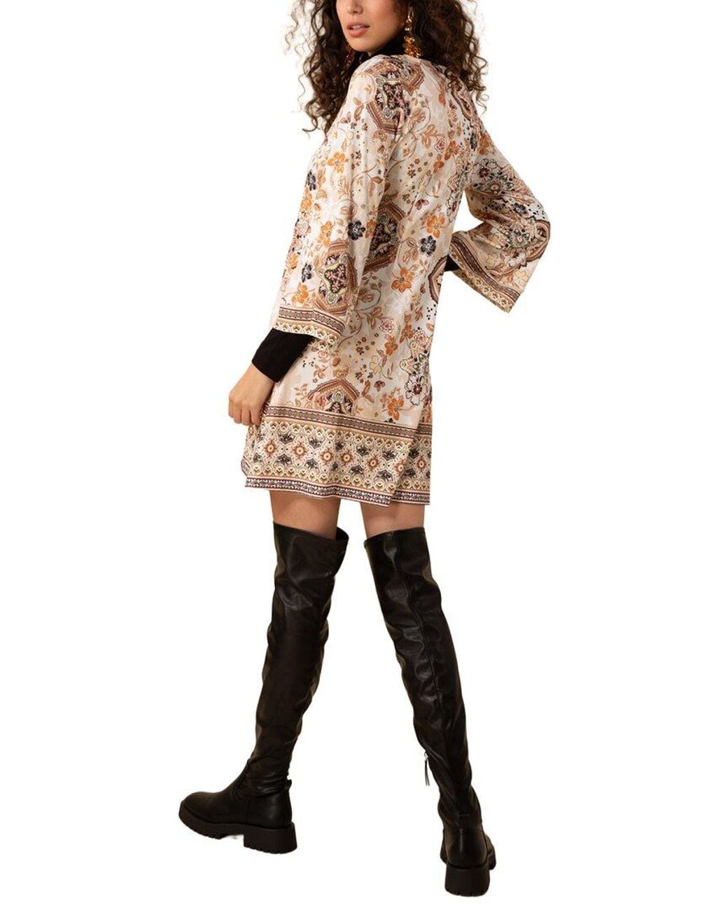 Hale Bob Natural V-Neck Dress