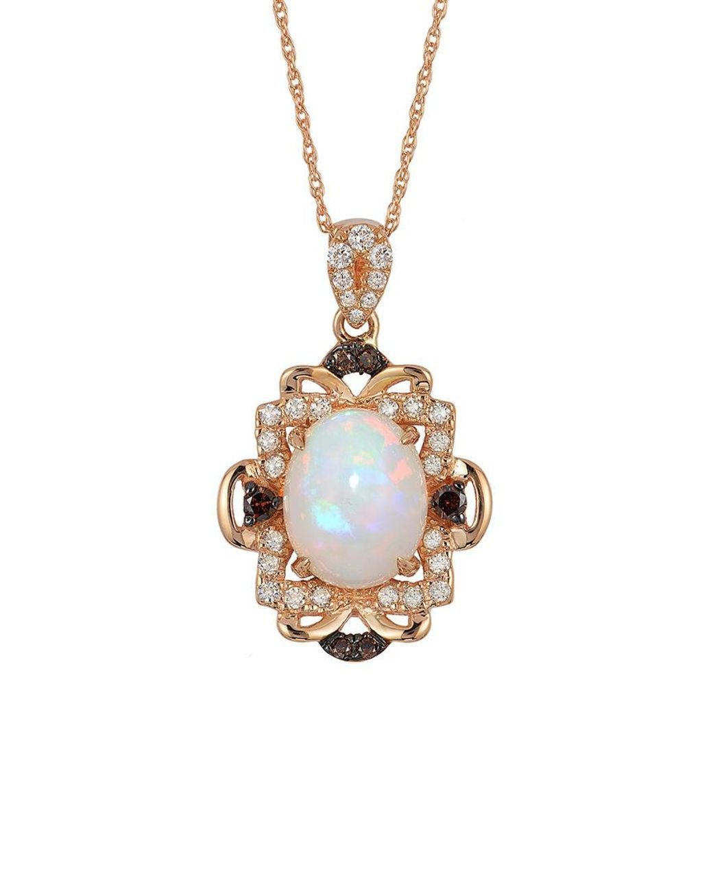Le Vian ? 14k Rose Gold 1.51 Ct. Tw. Diamond & Opal Pendant Necklace in Metallic Lyst