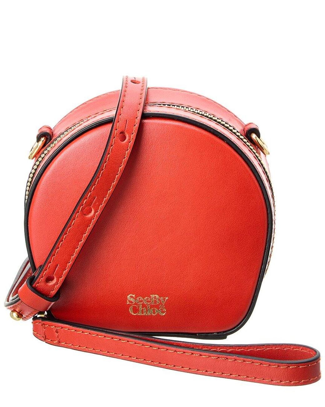 See By Chloé Shell Mini Leather Shoulder Bag in Red | Lyst