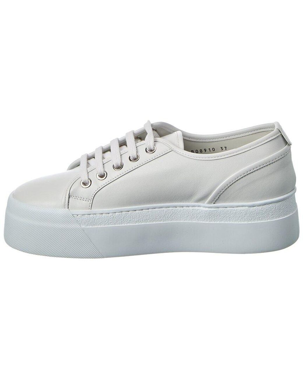 Sergio Rossi Gray Twenty Buckle Leather Platform Sneaker