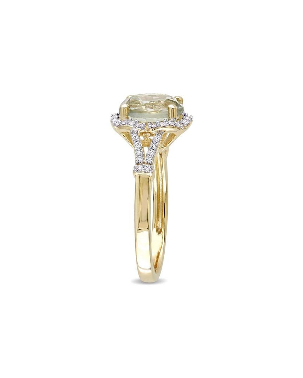 Diamond Select Cuts White 14k 3.00 Ct. Tw. Diamond & Green Amethyst Ring