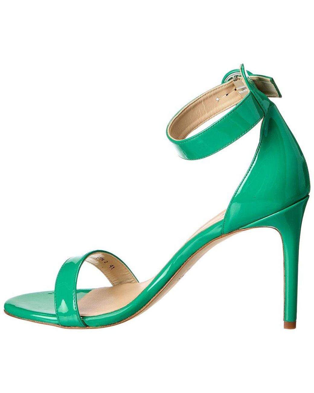 L'Agence Green Rosette Leather Sandal