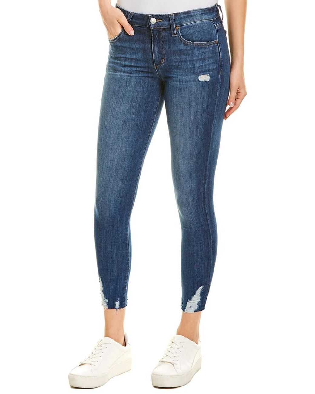 James Jeans Womens Mid Waisted Skinny Leg Wonder Jeans in Classic Dark Blue